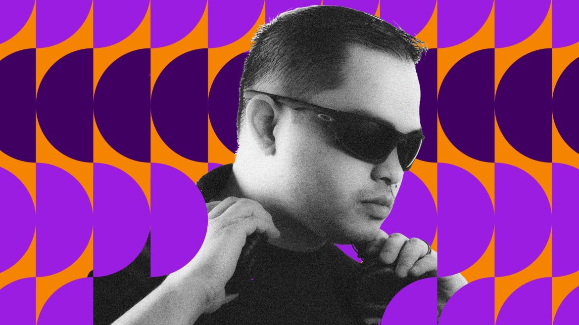 Avery Usita wearing sunglasses while DJing