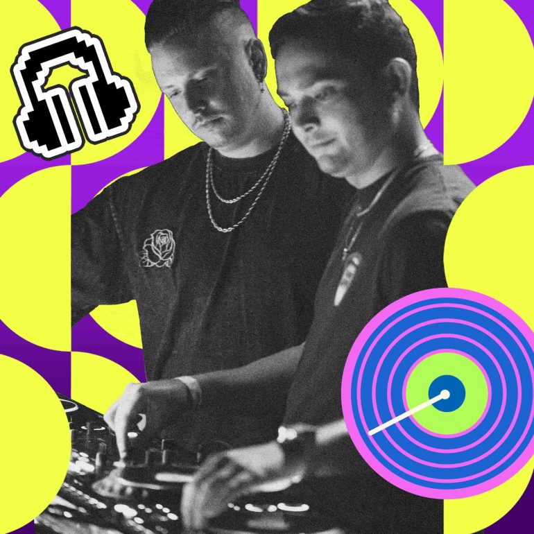 Grayson Rose and James Gatz of Sub 49 behind the decks together
